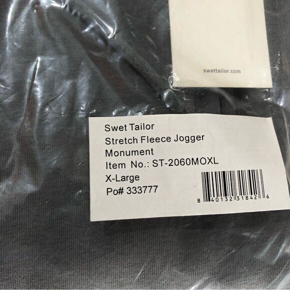 NWT SWET Tailor Stretch Fleece Joggers Sweatpants Monument Gray Size XL - Picture 11 of 11